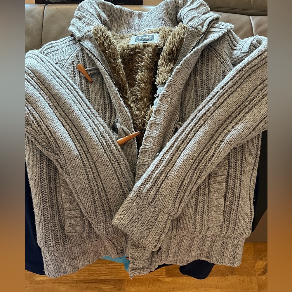 Schott NYC Cable Knit Insulated Mens Large Sweater
